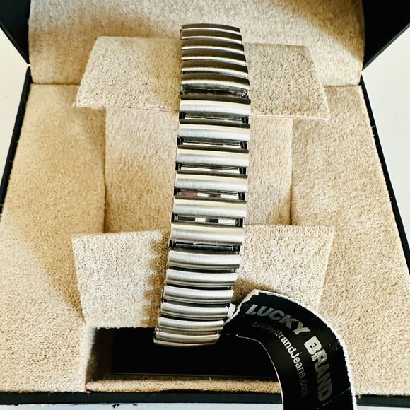 LUCKY BRAND LAVENDER FACE STAINLESS STEEL STRETCH BRACELET 16/1241PRSV main image 6